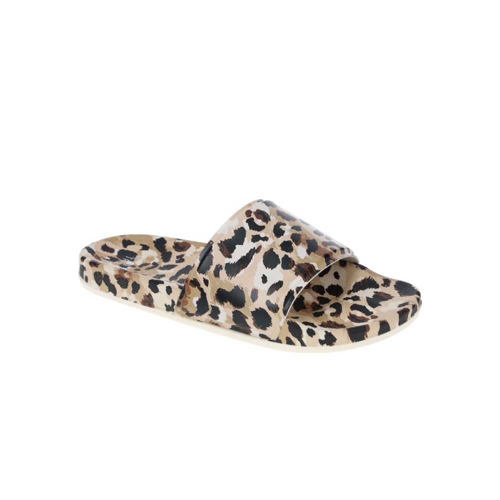 Time and Tru Womens Pool Slides Leopard